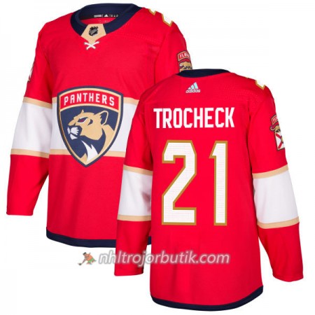 Män Ishockey Florida Panthers Tröja Vincent Trocheck 21 Adidas 2017-2018 Röd Authentic